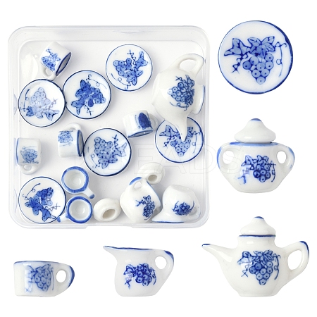 5Pcs Porcelain Tea Set Display Decorations PORC-FS0001-12-1