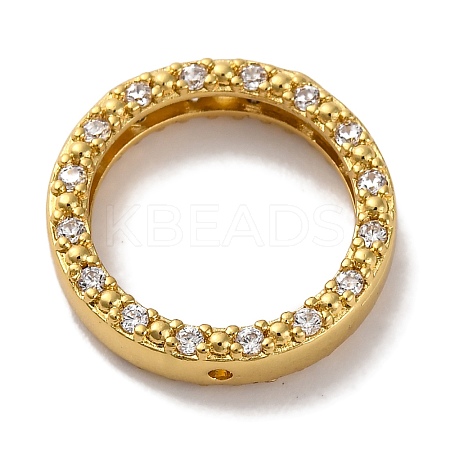 Rack Plating Brass with Cubic Zirconia Bead Frame KK-S406-09B-G-1
