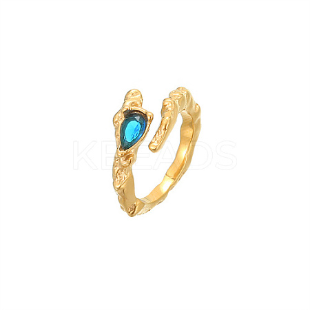 Golden Stainless Steel Open Cuff Ring OP8131-3-1