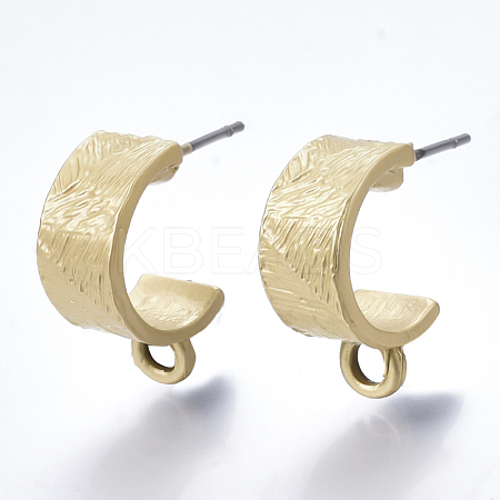 Smooth Surface Alloy Stud Earring Findings X-PALLOY-T064-19MG-1