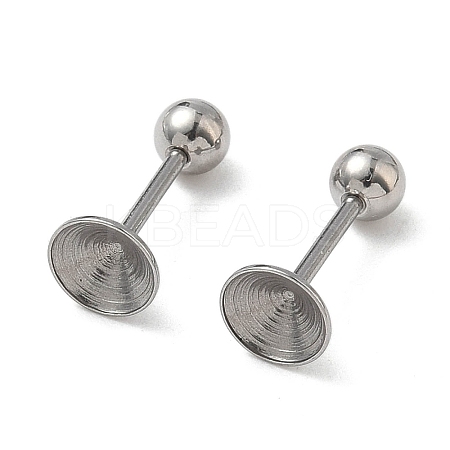304 Stainless Steel Stud Earring Findings STAS-U056-04B-P-1