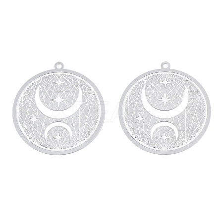 Non-Tarnish 304 Stainless Steel Filigree Pendants STAS-S118-054-1