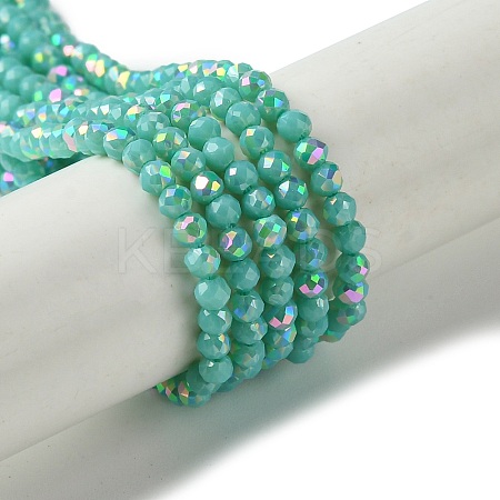 Electroplated Glass Beads Strands EGLA-P055-01B-01-1