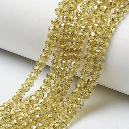 Electroplate Transparent Glass Beads Strands EGLA-A034-T3mm-H18-1