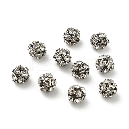 7mm Brass Rhinestone Beads X1-KK-S519-01B-P-1