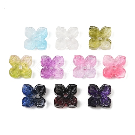 Baking Paint and Golden Metal Enlaced Glass Beads X-DGLA-T004-15M-1