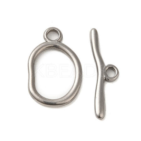 Non-Tarnish 304 Stainless Steel Toggle Clasps STAS-Q324-09P-1