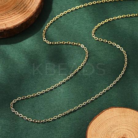 PVD Vacuum Plating 304 Stainless Steel Cable Chain Necklace STAS-T040-PJ205-40-1