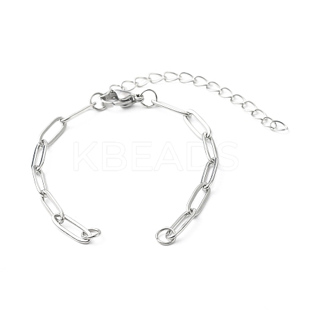 Tarnish Resistant 304 Stainless Steel Paperclip Chains Bracelet Making X-AJEW-JB01038-02-1
