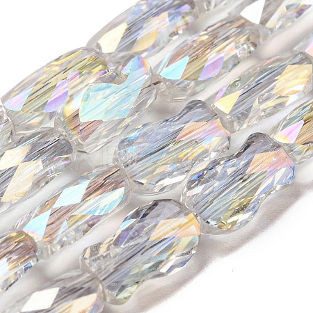 Transparent Electroplate Glass Beads Strands GLAA-G116-01A-AB01-1