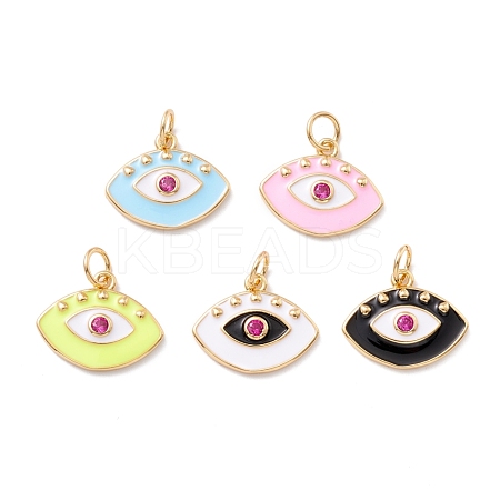 Rack Plating Brass Micro Pave Orchid Cubic Zirconia Pendants ZIRC-P095-02G-1
