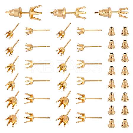 60Pcs 3 Size 304 Stainless Steel Stud Earring Findings STAS-NB0001-76-1