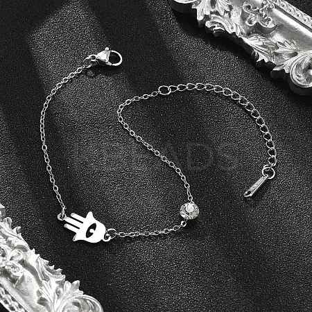 201 Stainless Steel Cable Chain Bracelets BJEW-H205-01A-P-1
