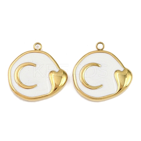 304 Stainless Steel with Enamel Pendants STAS-Z166-19G-03-1