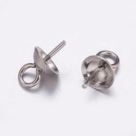 304 Stainless Steel Cup Pearl Peg Bails Pin Pendants STAS-K146-001-6mm-1