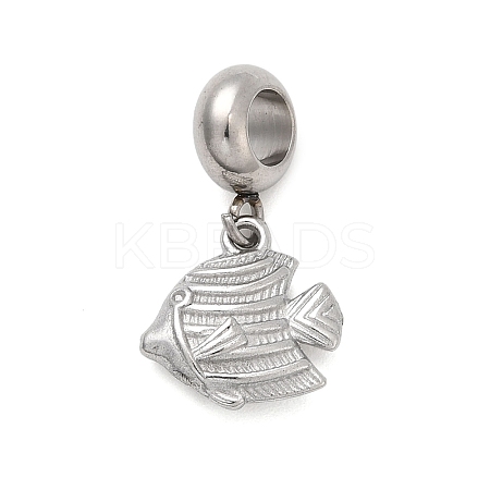304 Stainless Steel Sea Animal European Dangle Charms STAS-D153-04B-P-1