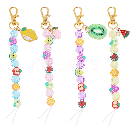 Fruit Polymer Clay & Acrylic & Alloy Enamel Locking Stitch Marker HJEW-CA00012-1