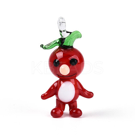 Handmade Lampwork Cartoon Radish Pendants LAMP-T025-10C-1