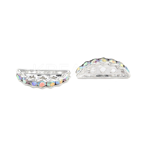 Rack Plating Brass Rhinestone Spacer Beads KK-S379-14P-A-1