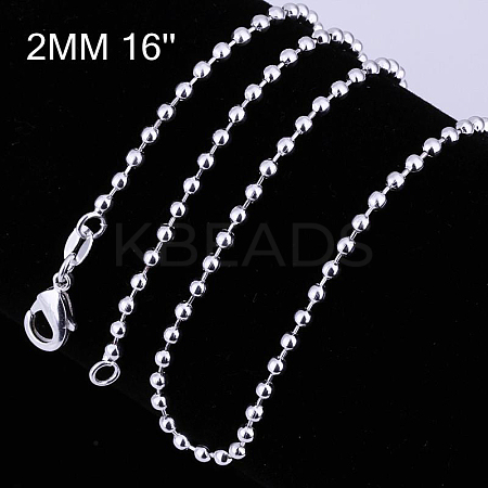 Brass Ball Chain Necklaces NJEW-BB10834-16-1