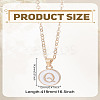 1Pc Zinc Alloy White Enamel Round with Letter Pendant Necklaces NJEW-LP0002-88G-Q-2