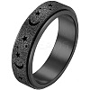 201 Stainless Steel Moon and Star Rotatable Finger Ring MOST-PW0001-005F-02-1