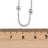 304 Stainless Steel 3MM Round Bead Cable Chain Necklaces for Women NJEW-G177-03B-P-5