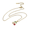 Brass & Cubic Zirconia Pendant Necklaces SA-CBA7E55-03G-02-4