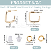 20Pcs Rectangle Brass Stud Earrings Findings DIY-CN0002-92-2