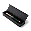 Natural Malachite Brass Pens AJEW-M209-03G-4