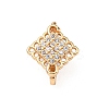 Rhombus Brass Pave Clear Cubic Zirconia Mutil-Strand Links ZIRC-R021-01E-G-1