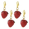 4Pcs Handmade Lampwork Strawberry Pendant Decorations HJEW-FS00041-04-1