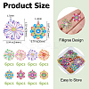 48Pcs 8 Styles Spray Painted 430 Stainless Steel Filigree Pendants STAS-HS0001-56-2