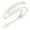 201 Stainless Steel Rosary Bead Necklaces NJEW-B143-07G-4