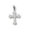 304 Stainless Steel Micro Pave Cubic Zirconia Pendants STAS-Z107-08P-11-1