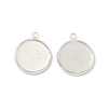 Flat Round Brass Pendant Cabochon Settings KK-K414-14F-S-1