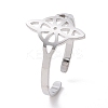 Non-Tarnish 304 Stainless Steel Sailor's Knot Open Cuff Ring RJEW-P037-03P-1