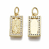 Brass Micro Pave Clear Cubic Zirconia Pendants X-KK-R133-004-01G-NF-2