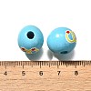 Valentine's Day Element Printed Wood Beads WOOD-R002-01-14-3