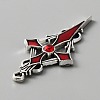 Siam Rhinestone Cross Pendant with Red Enamel ENAM-WH0001-06AS-04-3