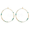 Handmade Glass Seed Beads Hoop Earrings LS-HQ0649-3-1