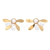 Flower 304 Stainless Steel Stud Earrings EJEW-C142-05G-4