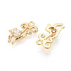 Brass Pave Clear Cubic Zirconia Pendants KK-T077-58G-2
