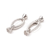 Anti-Tarnish Rhodium Plated 925 Sterling Silver Key Clasps X-STER-F037-140P-3
