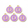 Golden Plated Alloy Enamel Charms X-ENAM-S118-10O-2