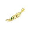 Brass Micro Pave Cubic Zirconia Pendants KK-E111-21G-2