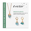 Nuggets Natural Fluorite Pendant Necklaces & Earrings Sets for Women WG0BEC3-07-1