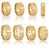 14Pcs 7 Styles Stainless Steel Grooved Finger Ring Settings STAS-SC0010-65G-7