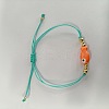 Braided Porcelain Fish Charm Adjustable Bracelets JI6734-4-1