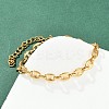 304 Stainless Steel Link Chain Bracelets for Women BJEW-Z143-25G-1